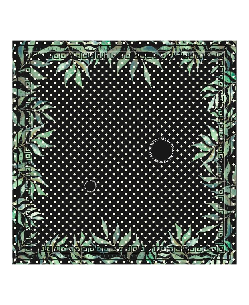 All By Voss Bomuldstørklæde Polka Palme - Black
