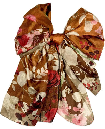 All By Voss Silketørklæde - Botanical Brown
