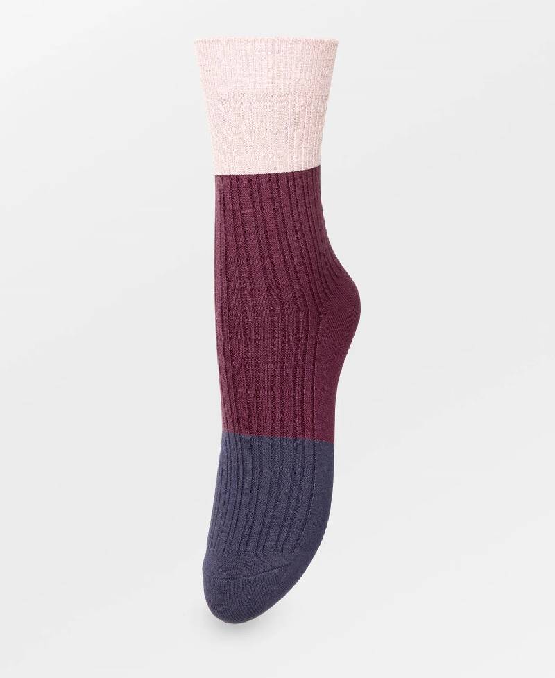 Beck Søndergaard Colourblock Bam Sock - Graystone Blue