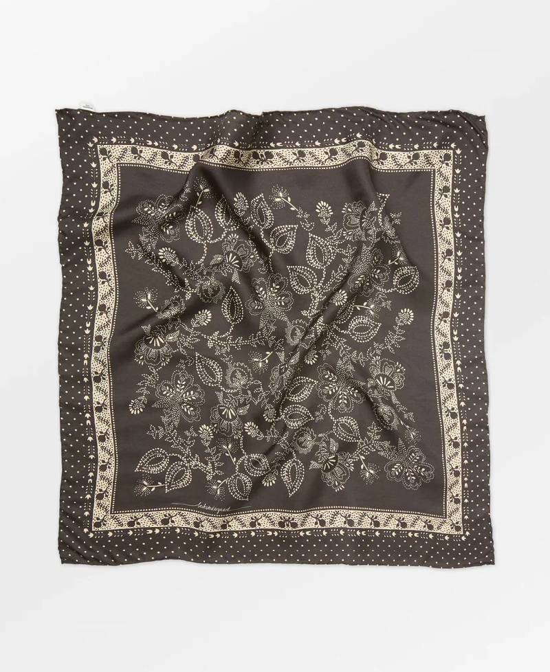 Beck Søndergaard Dotted Flora Sia Scarf - Hot Fudge Brown