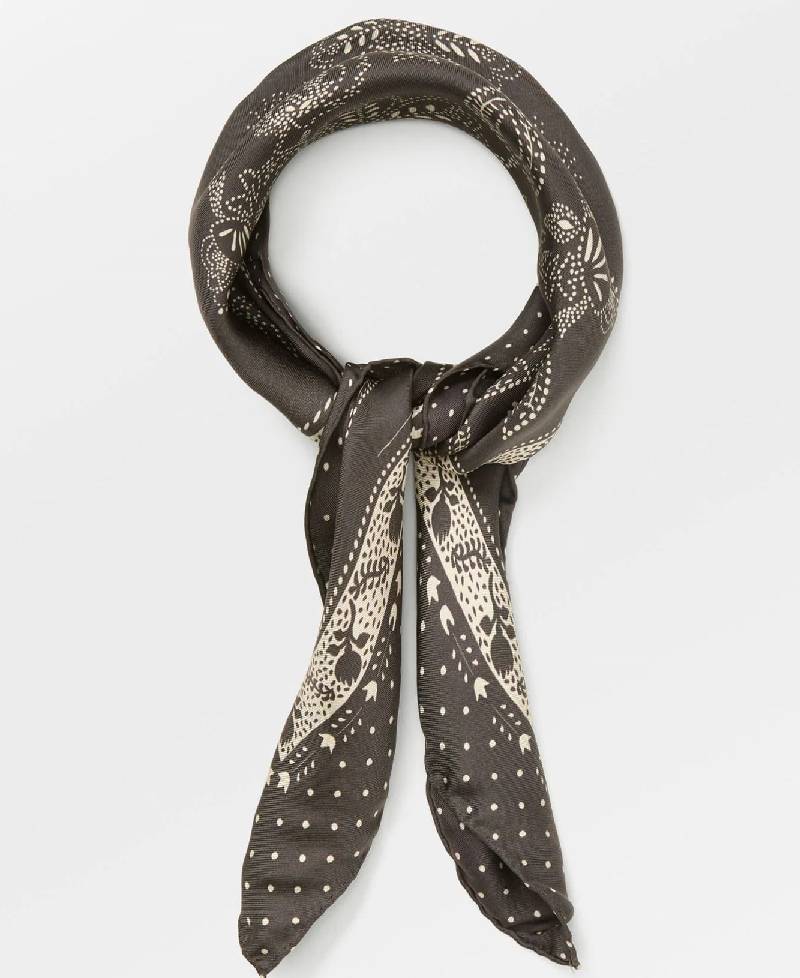 Beck Søndergaard Dotted Flora Sia Scarf - Hot Fudge Brown