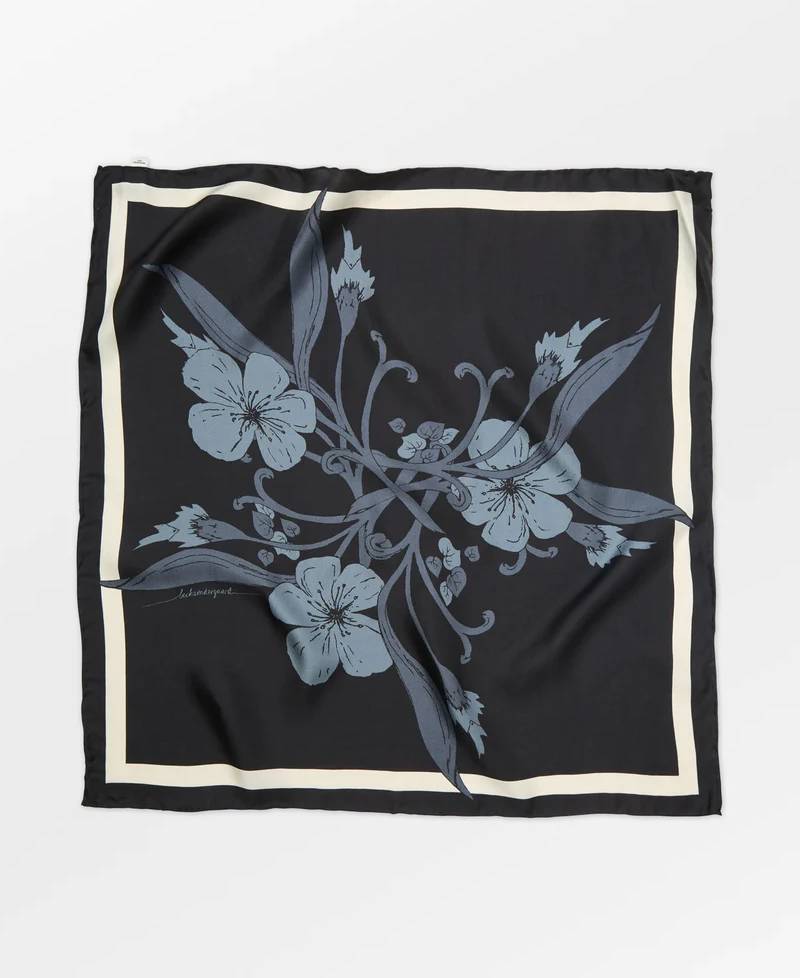Beck Søndergaard Magna Flower Sia Scarf - Black