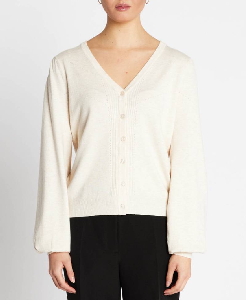 Bruuns Bazaar AnemoneBB Carlinas Cardigan - White Cream Melange