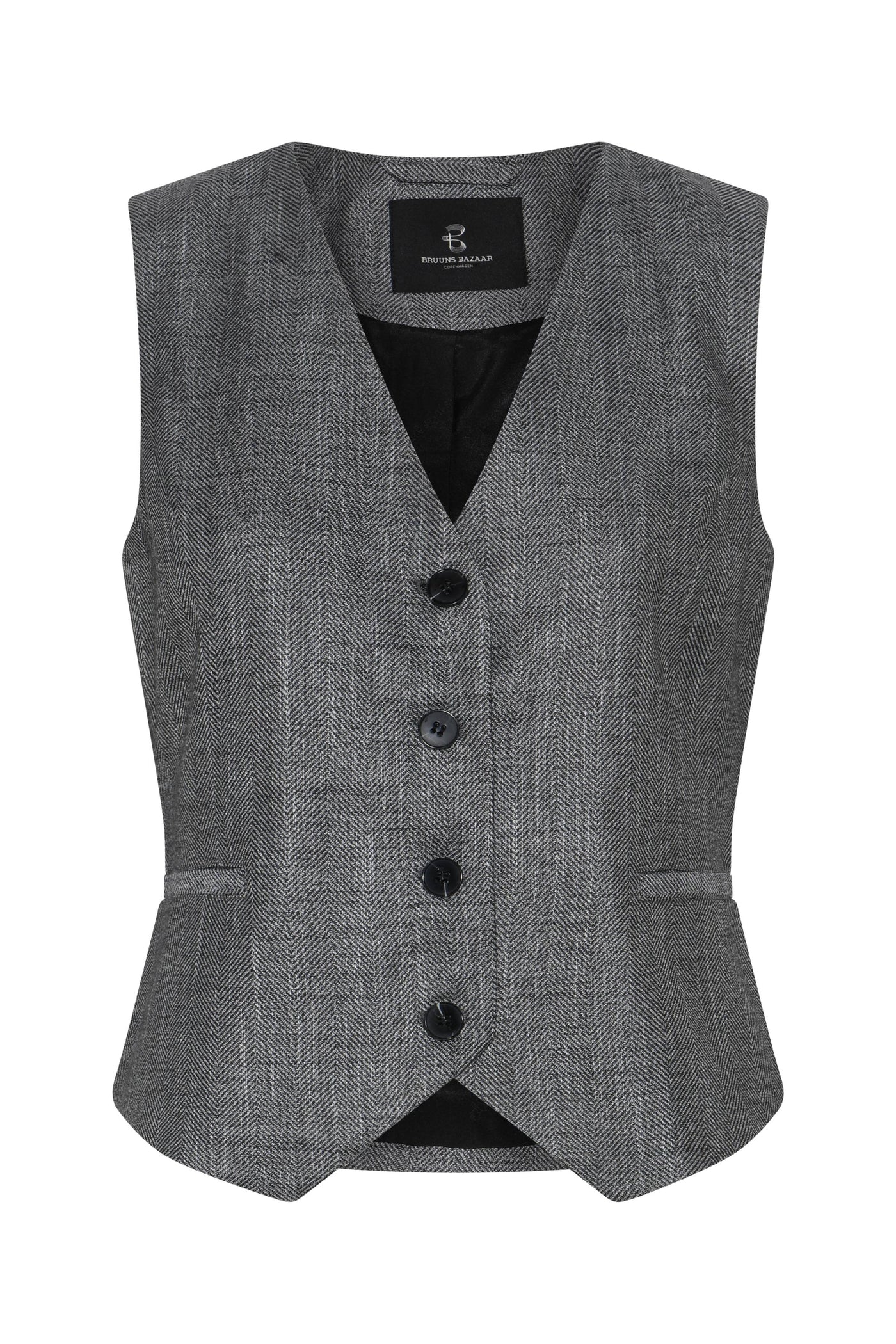 Bruuns Bazaar KuraBBBielle Waistcoat - Grey Herringbone