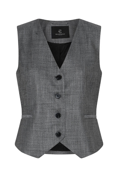 Bruuns Bazaar KuraBBBielle Waistcoat - Grey Herringbone