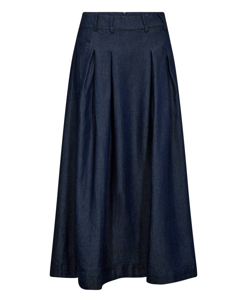 CoCouture AnyaCC Denim Pleat Skirt - 575 Navy Denim