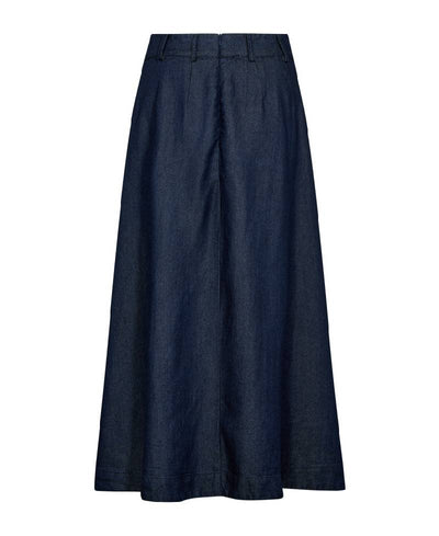 CoCouture AnyaCC Denim Pleat Skirt - 575 Navy Denim