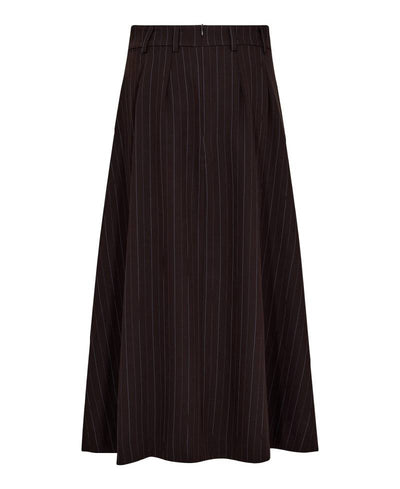 Co Couture AnyaCC Trinny Pleat Stripe Skirt - 145 Dark Brown