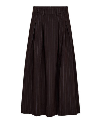 Co Couture AnyaCC Trinny Pleat Stripe Skirt - 145 Dark Brown