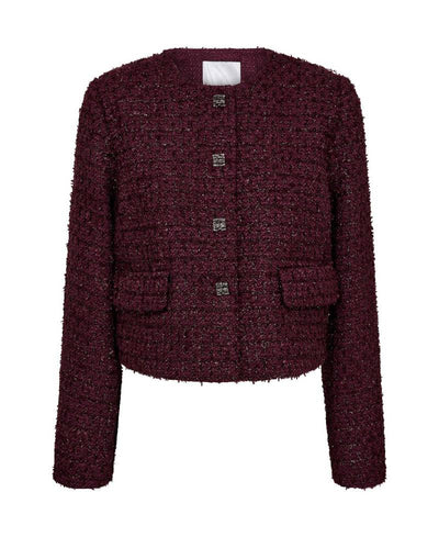 Co Couture PeachCC Boucle Jacket - Plum