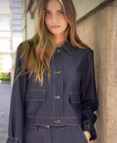 CoCouture TerryCC Denim Jacket - 555 Dark Denim