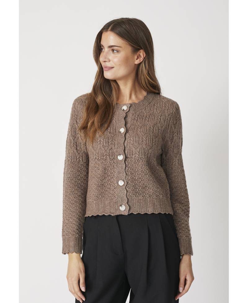Co' Couture PointelleCC Cardigan - Walnut