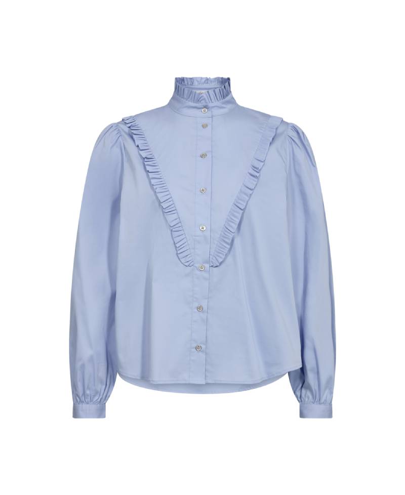 Co Couture SandyCC Frill V-Shirt - 23 Pale Blue