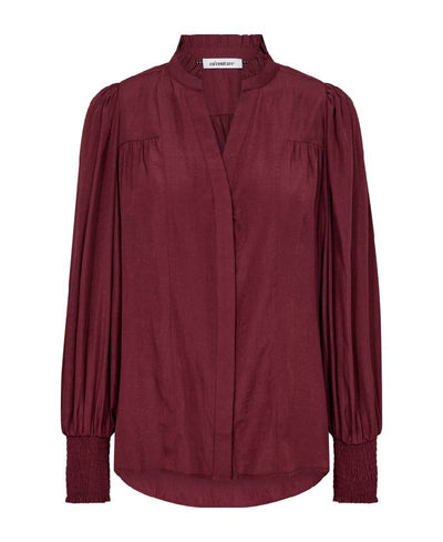 Co´Couture Ailacc Petra V-Shirt - Burgundy