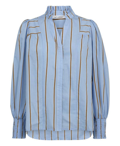 Co'Couture AmoraCC Stripe V-Shirt - 23 Pale Blue