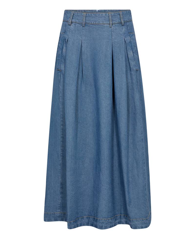 Co'Couture AnyaCC Denim Pleat Skirt - Denim Blue