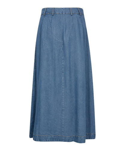 Co'Couture AnyaCC Denim Pleat Skirt - Denim Blue