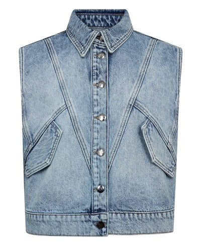 Co'Couture BowieCC Denim Vest - 114 Fade Denim