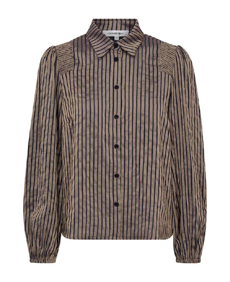 Co' Couture CalviaCC Stripe Smock Shirt - Navy