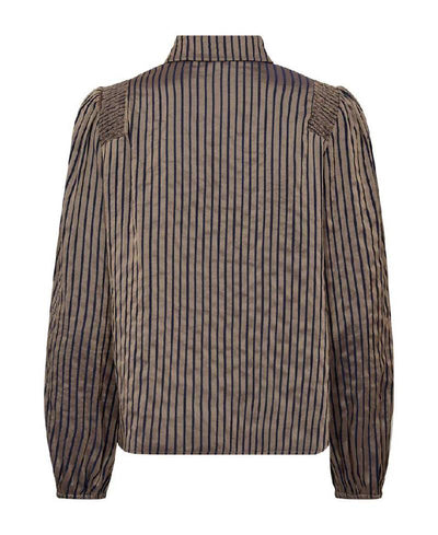 Co' Couture CalviaCC Stripe Smock Shirt - Navy