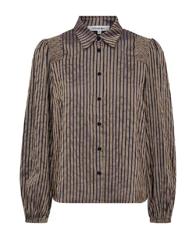 Co' Couture CalviaCC Stripe Smock Shirt - Navy
