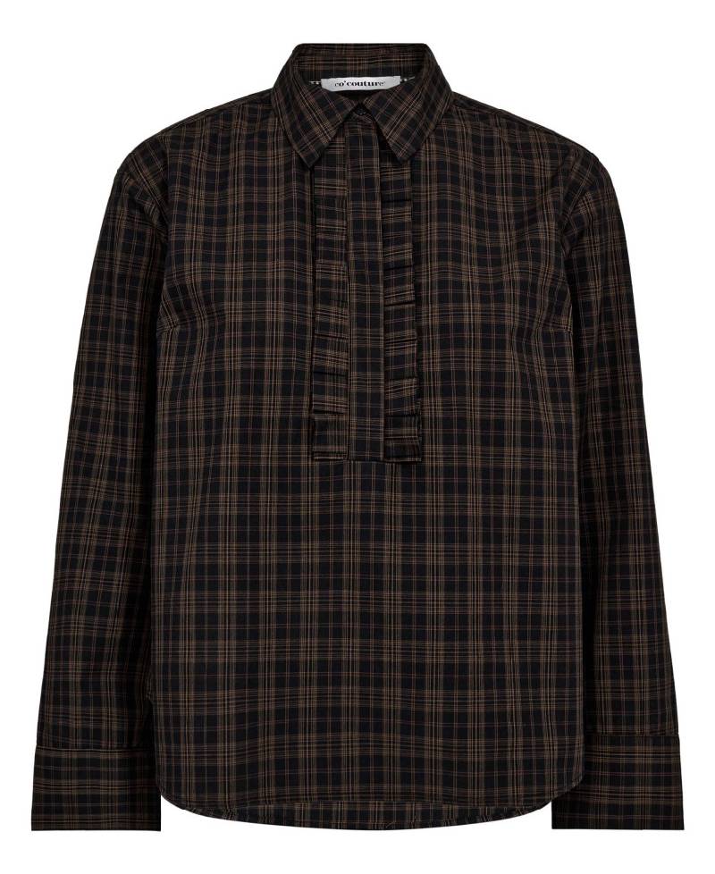 Co'Couture CoraCC Check Frill Shirt - 96 Black