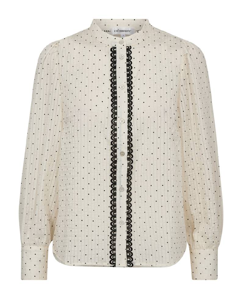 Co´Couture FranciscaCC Dot Lace Shirt - Off White