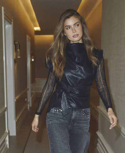 Co'Couture GittCC Pleat Top - 96 Black