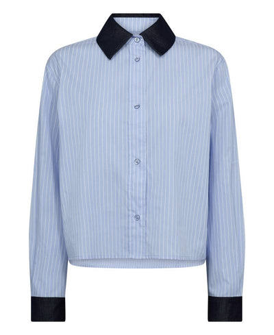 Co'Couture NelsonCC Stripe Shirt - 23 Pale Blue