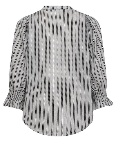 Co'Couture NoraCC Frill SS Blouse - WhiteBlack