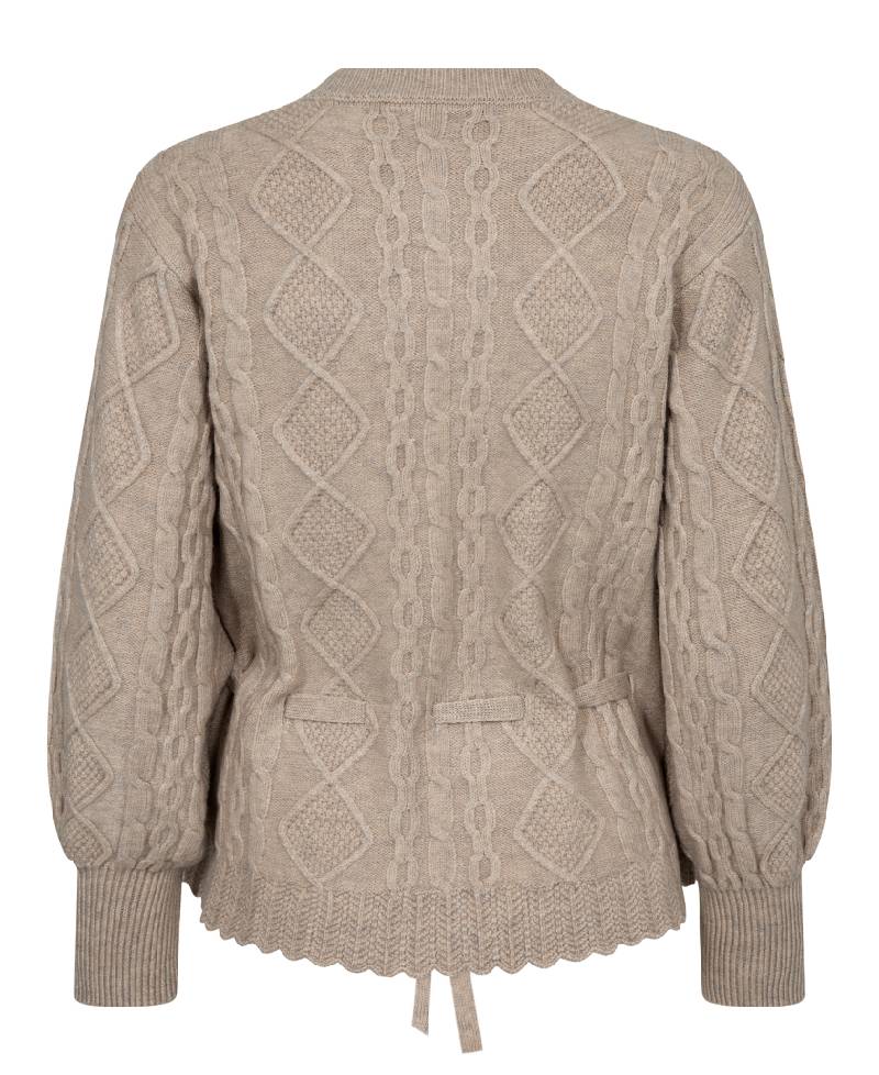 Co´Couture RowCC Cable Tie Cardigan - Bone