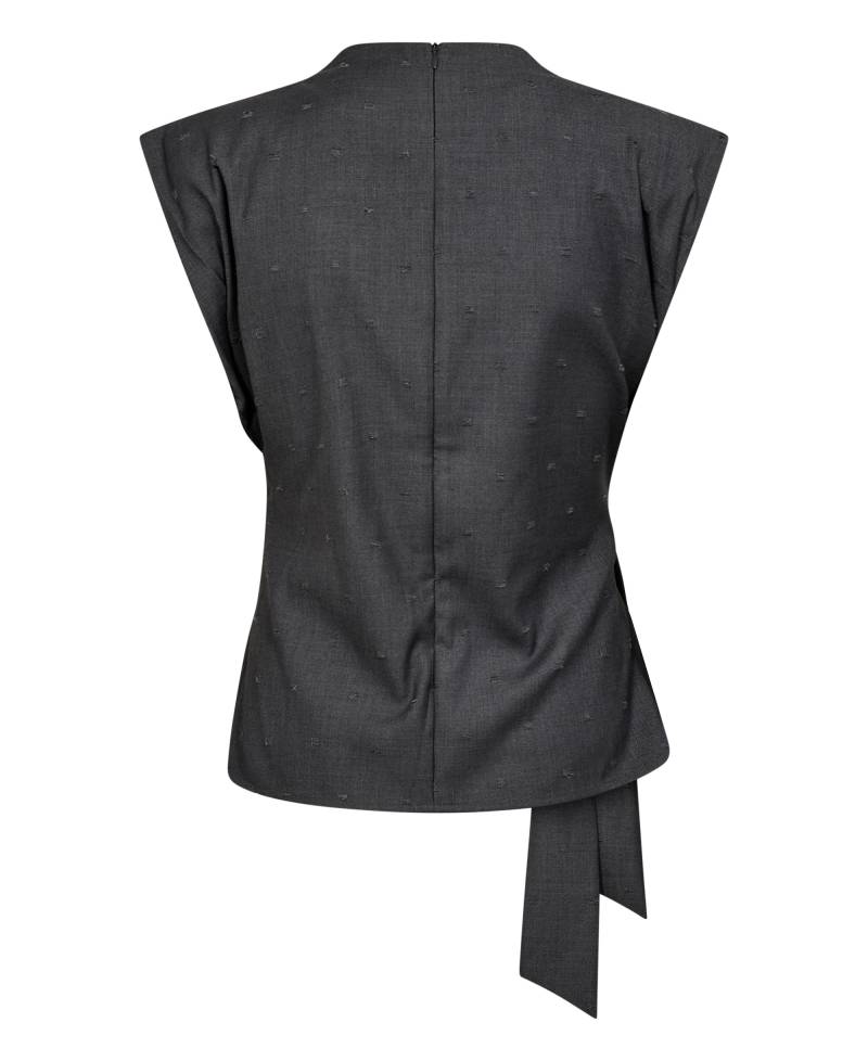 Co'Couture SagaCC Pleat Top - 139 Mid Grey