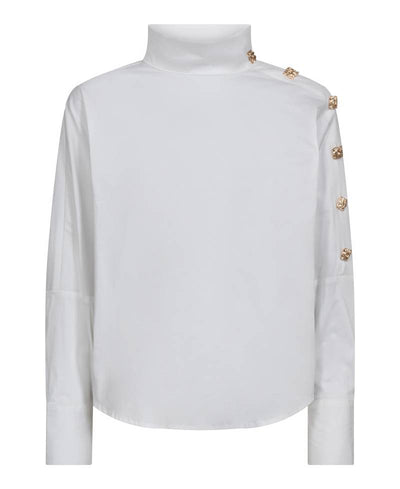 Co'Couture SannaCC Asym-Button Blouse - 4000 White