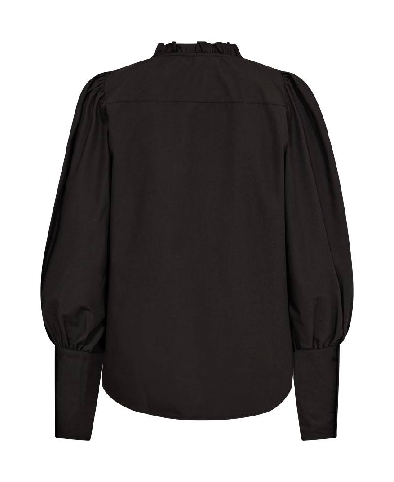 Co couture CoCC Crisp Pintuck Lace Shirt-Black