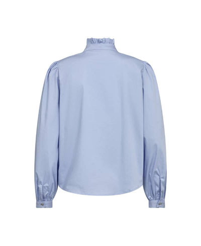Co Couture SandyCC Frill V-Shirt - 23 Pale Blue