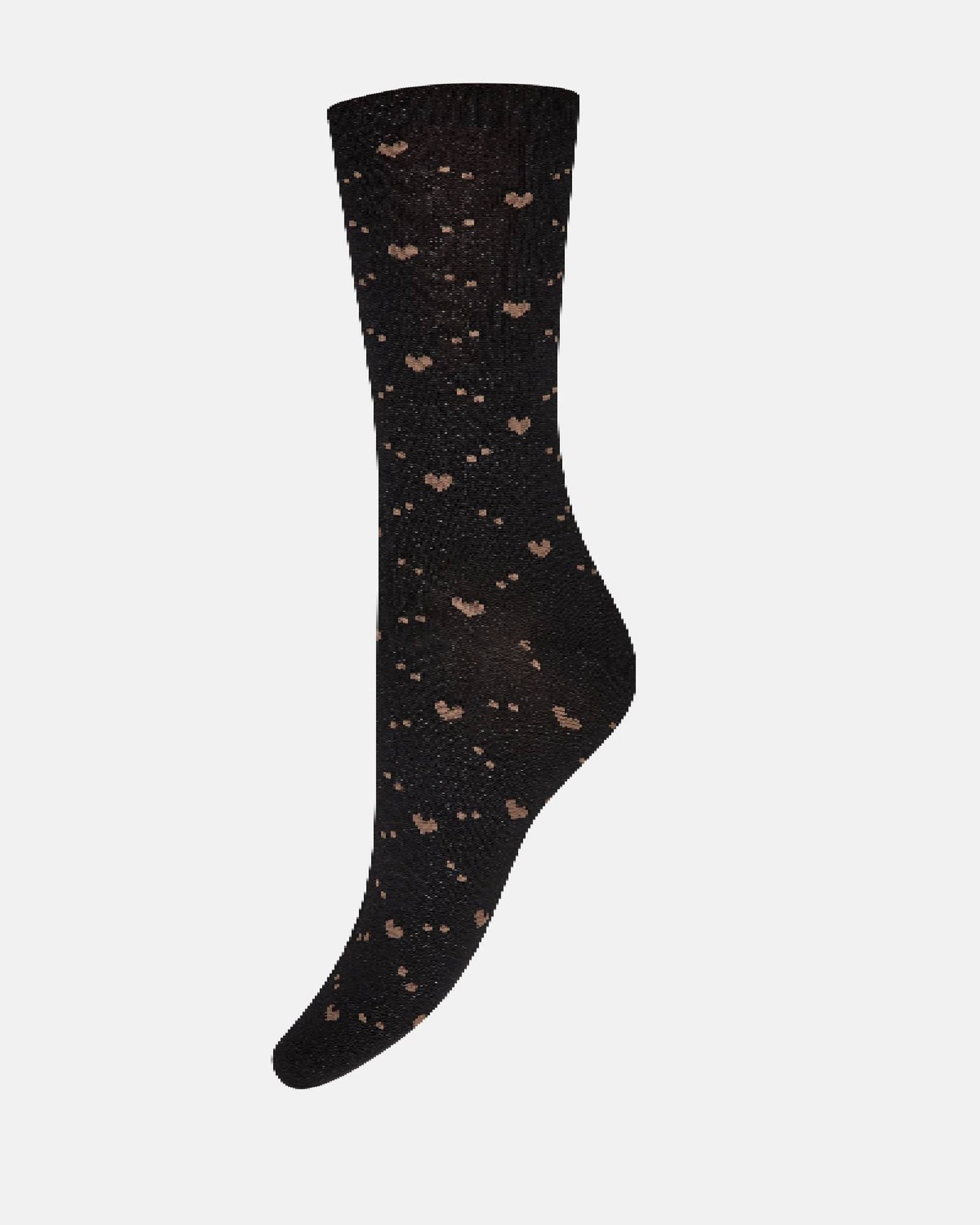 Hype The Detail Heart Socks - Black/Brown
