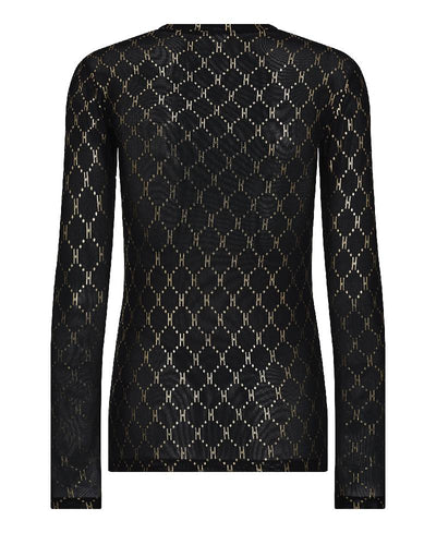 Hype the Detail Mesh Blouse -  Logo Gold