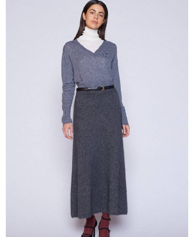 Six Ames Isabella Knit Skirt - C3020 Dark Grey Melange