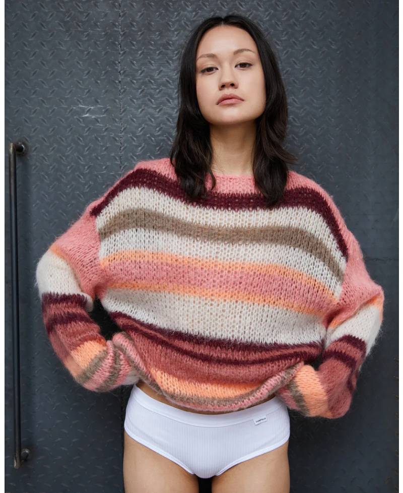 La Rouge Adona Knit - Creme/Pink Stripe