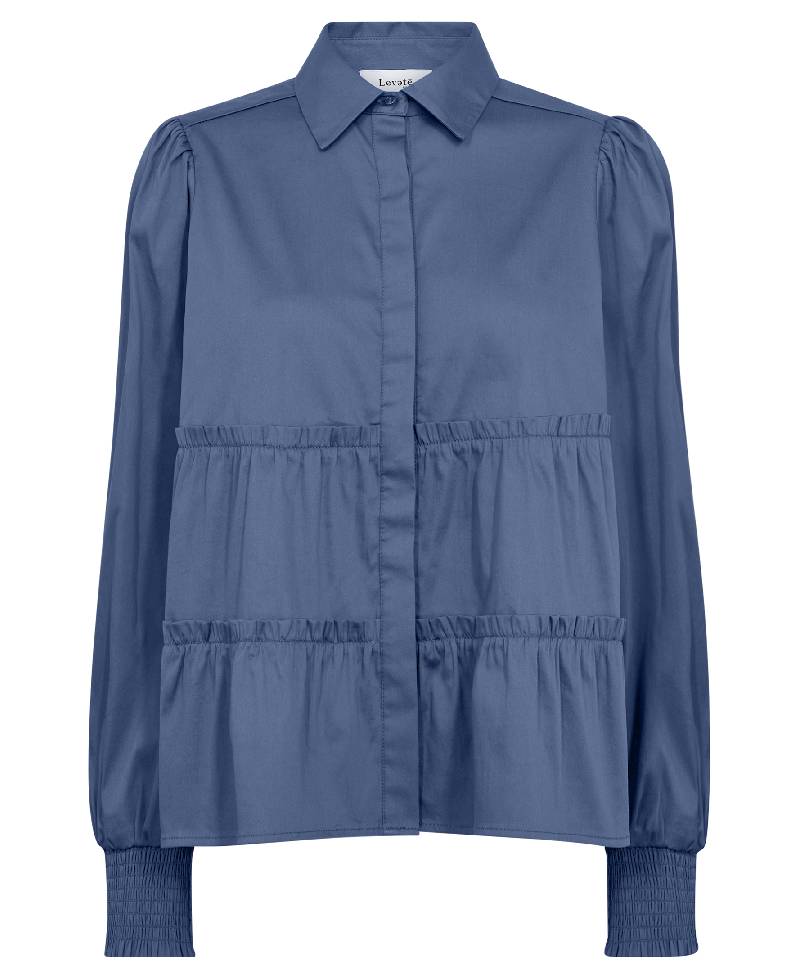 Levete Room LR-Isla Solid 95 Shirt - L277 Vintage Indigo