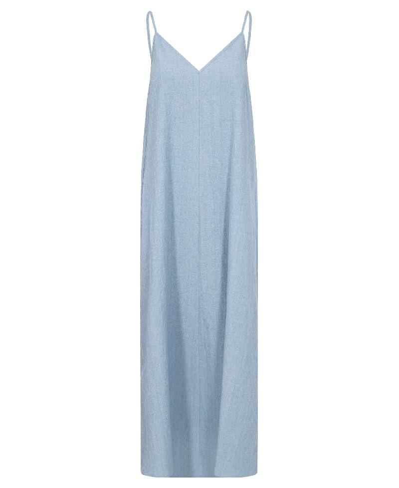 Levete Room LR-Lennon 4 Dress - L610 Blue Cotton