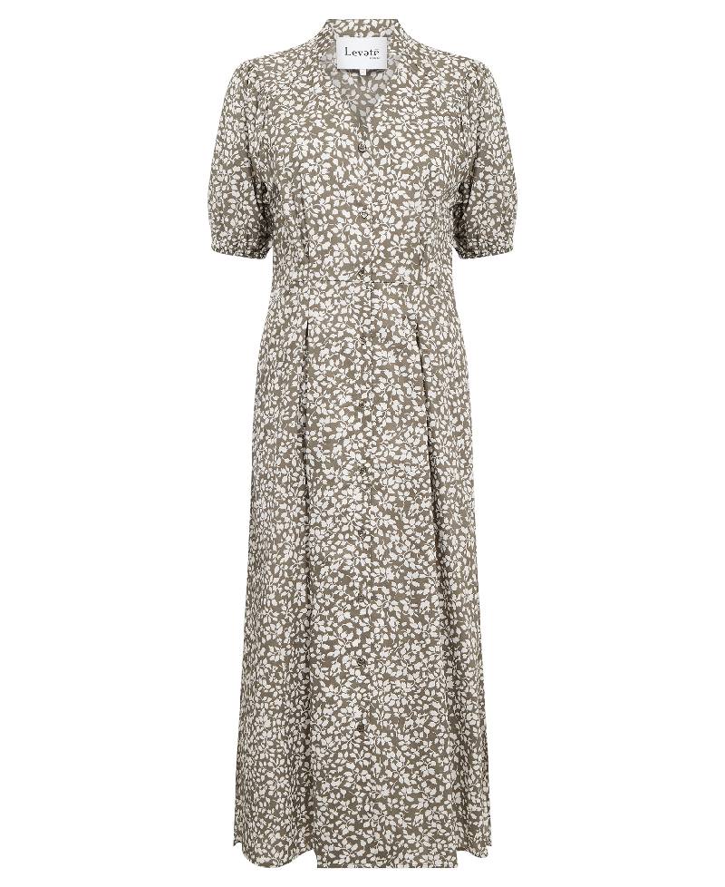 Levete Room LR-Lizy 1 Dress - L703C Summer Olive Combi