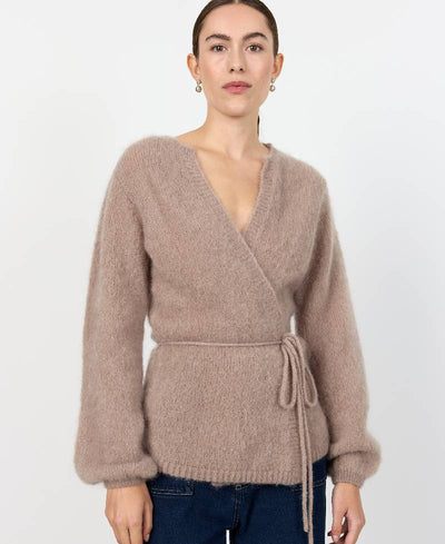 Levete Room  LR-Noreen 7 Knit Cardigan - L172  Light Taupe