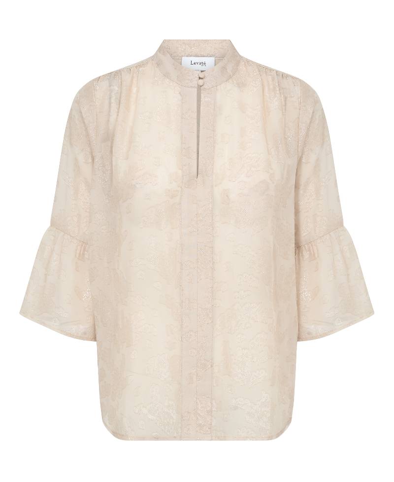 Levete Room LR- Orion 2 Blouse - L172C Light Taupe Combi