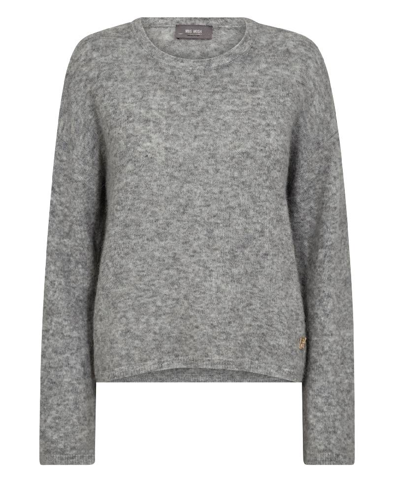 Mos Mosh MMMape O-Neck Knit - 919 Grey Melange