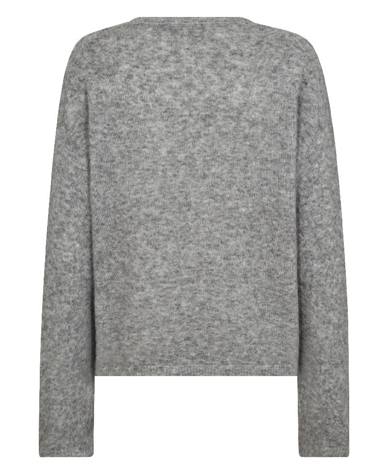 Mos Mosh MMMape O-Neck Knit - 919 Grey Melange