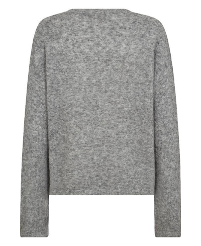 Mos Mosh MMMape O-Neck Knit - 919 Grey Melange