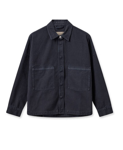 Mos Mosh MMTia Embroidery Cotton Shirt-Salute Navy