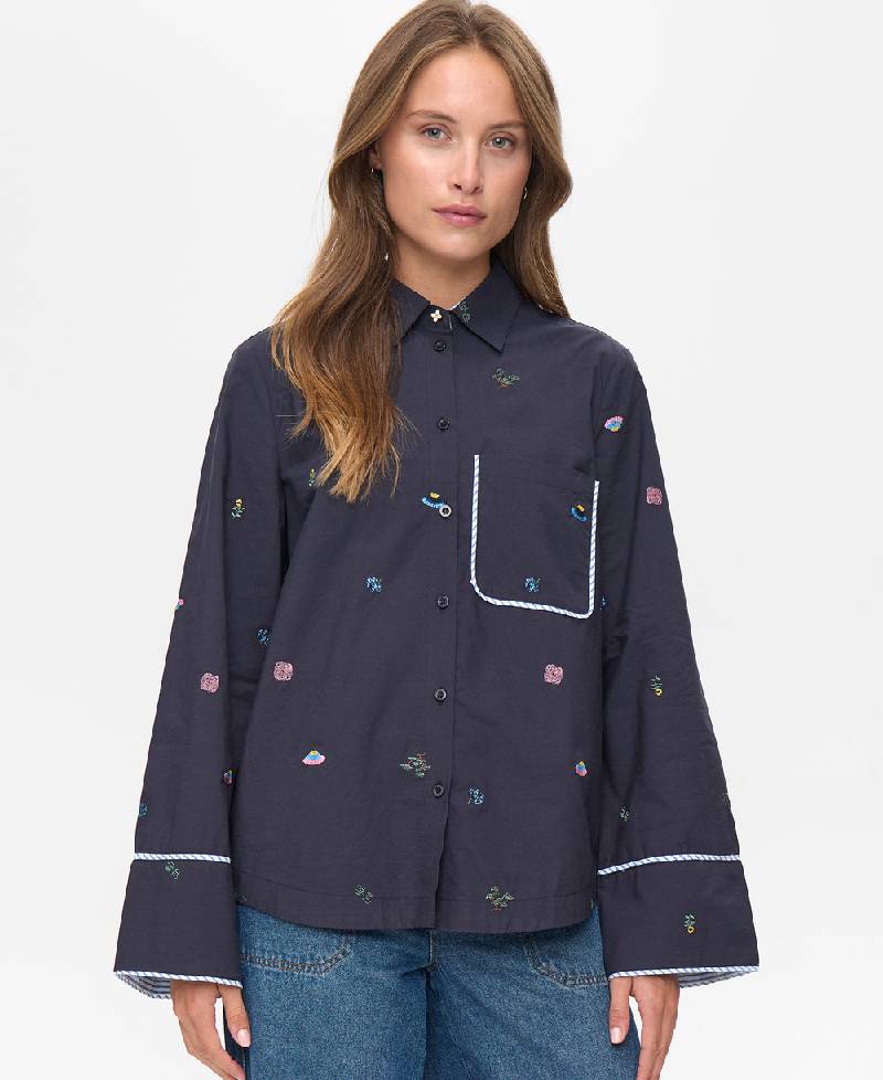 Nümph Nuchiro Boxy Shirt - 3038 Dark Sapphire