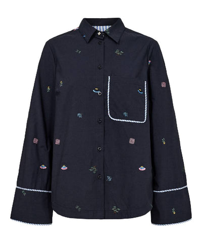 Nümph Nuchiro Boxy Shirt - 3038 Dark Sapphire